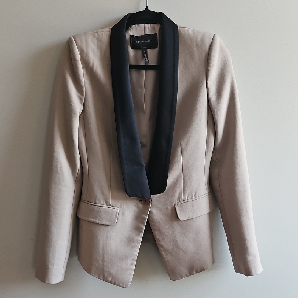 BCBGMaxAzria - Catalina Soy Chai and Black Blazer - Size XSmall